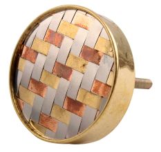 Silver Round Metal and Wooden Drawer Knobs Online